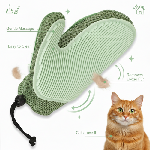 2-in-1 Pet Hair Remover Glove – Grooming & Massage Mitt for Cats & Dogs