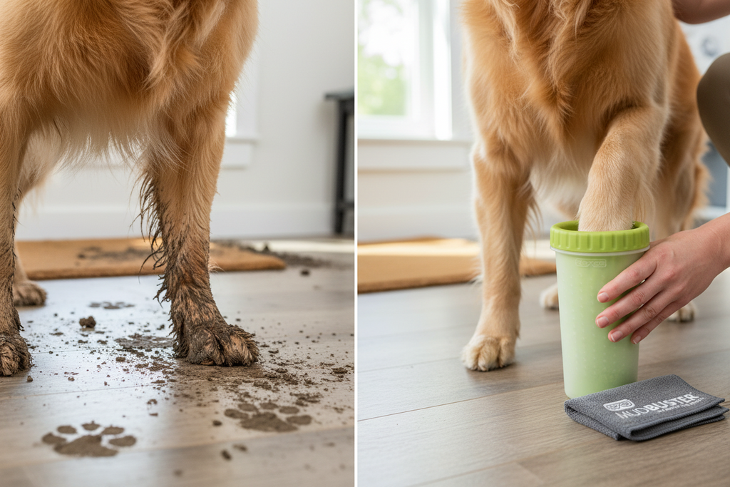 Mud & Dirt Cleaning Kit for Dogs – Paw Washer, Brush and Towel